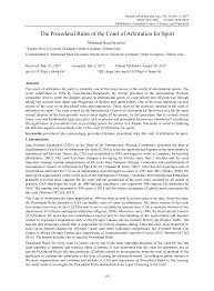 Appeal or original action in wrong court 4. Pdf The Procedural Rules Of The Court Of Arbitration For Sport