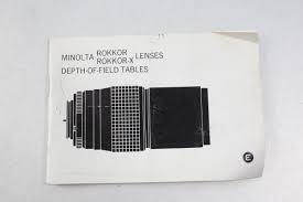 Details About Minolta Rokkor X Lenses Depth Of Field Chart Manual English Original Nice