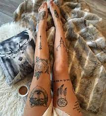 Wildlife Tattoos Leg Tattoo Wolf Dream Catcher Wildlife Tattoo Leg Tattoos Women Leg Tattoos