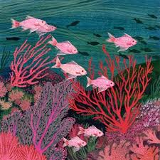 Tubularrockets Becca Stadtlander Korallenriff Becca Fashionillustrationen Korallenriff Stadtlander Tubularrockets Ocean Art Sea Art Fish Art
