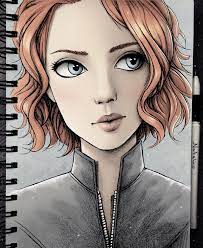 Cartoonists may work in a variety of formats. Black Widow Colored Avengers Drawings Marvel Drawings Black Widow Drawing
