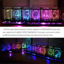 Digital font, alarm clock letters and numbers vector alphabet. Aibecy Ds3231 Digital Led Alarm Clock Kit Large Font 6 Digit Display Electronic Clock Semi Finished Music Spectrum Display Clock Module Multifunctional Diy Clock Featuring Time Temperature Date Walmart Com Walmart Com