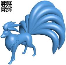 Ninetales Pokemon B006279 Download Free Stl Files 3d Model For 3d Printer And Cnc Carving Download Free Stl Files In 2020 Stl 3d Printing Pokemon