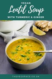 Vegan Lentil Soup Bowl With Ginger Turmeric Delicious Comfort Food Recipe Vegan Plantbased Veganfood Vegan Lentil Soup Vegan Soup Recipes Stew Recipes