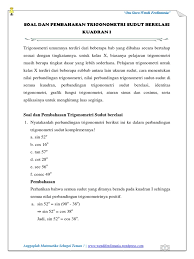 Dalam penyusunan buku ini, penulis berusaha menyajikan materi trigonometri secara keseluruhan, sehingga buku ini dapat digunakan oleh siswa maupun pengajar matematika kelas x, xi, dan xii. Soal Dan Pembahasan Pengukuran Sudut Trigonometri Materi Kelas 5 Jawabanku Id