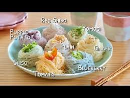 Meanwhile, prepare a large bowl of cold water and ice cubes. Create Eat Happy Easy Kawaii Japanese Home Cooking Rainbow Somen Noodles Seven Plant Based Summer So Somen Noodles Asian Recipes Recipes