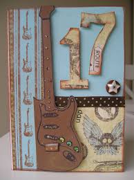 Rather than rushing to the store and getting a plain old generic card, you can here are some super cute (and super easy!) birthday cards to make yourself. Guitar Card For 17 Year Old Old Birthday Cards Musical Cards Card Making Birthday
