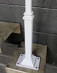Stone walkway 1 step black safety handrail, one step hand rail for outdoor or indoor stairs, railing, wrought iron, , victorian, metal this is a very strong, decorative handrail, that is made of solid steel,handcrafted by a certified welder, with over 25 years of experience !!! Single Post Handrail For Stairs For 1 To 2 Steps Baseplate Post Ez Rails