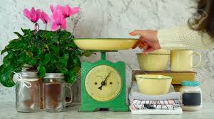 vintage kitchen scale decor with