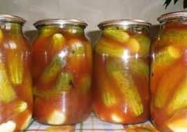 салат из огурцов в томате на зиму обалденный рецепт Ogurcy V Tomatnom Soke Na Zimu Obaldennye Recepty S Foto Po Shagam Video Ketchup