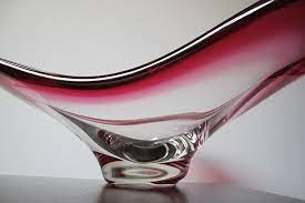 Mid Century Modern Signed Chalet Pulled Art Glass Centerpiece Bowl Dish Canada Ebay Glass Centerpieces Glass Art Chalet Glass