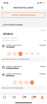 Im januar ware für 300 € zurück geschickt. Problem Zalando Bestellung