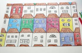 3rd to 5th, 6th to 8th. Exploring Tessellations With Houses To Draw And Color Make And Takes