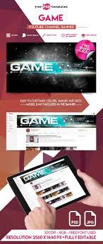 Free Game Youtube Channel Banner On Behance Banner Youtube Banners Free Games