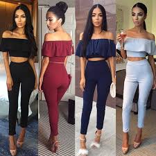 Model Number Crop Top Pants Jumpsuit Material Cotton Polyester Style Fashion Type Bodysuits Dec Crop Top Outfits Fashion Clothes Women Two Piece Outfits Pants