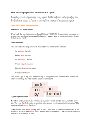 Discover how positive affirmations and encouraging phrases can keep you on point. How To Teach Prepositions Fact Sheet