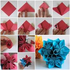 How To Make Beautiful Origami Kusudama Flowers Origami Bunga Kertas Tutorial Bunga Kertas
