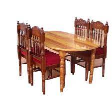 A round table and four matching armless chairs come included in this set. Brown Wooden Dining Table Set Rs 16000 Set Royal Furniture Id 15574863748