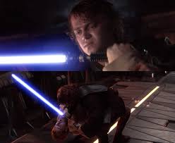 Dooku however we saw him around the level of anakin before he grew more powerful towards the end of the fight. Star Wars Episode Iii Revenge Of The Sith 2005 Obi Wan Is Briefly Seen With Anakin S Lightsaber As He S Being Choked Originally There Was A Scene Where Obi Wan Disarms Anakin And Gains Control
