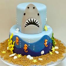 Try our chocolate birthday cake recipe and novelty birthday cakes for kids, plus have a browse through. Shark Birthday Cake London Etoile Bakery