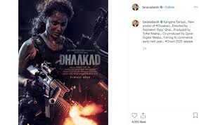Dhaakad song is featuring aamir khan and sakshi tanwar from the movie dangal. Dhaakad Poster Kangana Ranaut Shown In Aggressive Look See New Poster Newstrack English 1