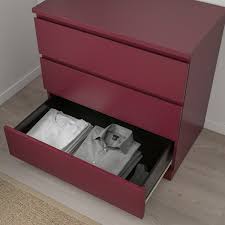 Malm Kommode Mit 3 Schubladen Dunkelrot 80x78 Cm Ikea Deutschland Die malm kommode mit 2 schubladen wurde wie alle anderen „familienmitglieder ebenfalls im preis gesenkt! ikea