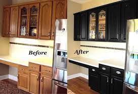 Check with your refacer, but you should be able to add molding or valences to further. Kitchen Cabinet Refacing Before And After Refinishing Cabinets Kitchen Cabinets Before And After Best Kitchen Cabinets