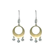 Meira T Dangle Diamond Earrings London Gold