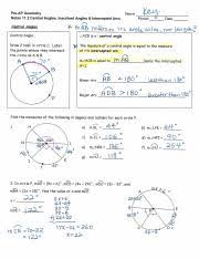 3 ccss structure find each value and an inscribed angle of a triangle intercepts a diameter or semicircle if and only if the angle is a right angle. 11 2 Notes Central And Inscribed Angles Pre Ap Geometry Name 2 E9 Notes 11 2 Central Angles Inscribed Angles Lntercepted Arcs Period Date A O M Q Mill Course Hero