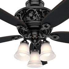 The higher quality victorian style fans will be made from cast zinc, which is light weight yet is able to be cast with great detail. Hunter Fans 5954cfl Promenade Ceiling Fan With Light Kit 54 Inches Wide By 20 15 Inches High