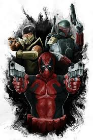Deadpool Fan Art Marvel Star Wars Mashup By Jennifer Tomlin The 5 Star Award Of Aw Yeah It S Major Awesomeness Deadpool Marvel Geek Art