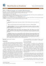 Blood cells are treated with radiation. Pdf Effect Of Blood Storage On Complete Biochemistry