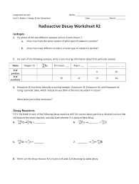 Write nuclear equations by determining the mass numbers and. Radioactive Decay Worksheet Answers Fill Online Printable Fillable Blank Pdffiller