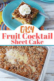 Fruit Cocktail Sheet Cake This Dump Cake Is Super Easy Moist And A Delicious Option With Coffee Cocktail Cake Fruit Cocktail Cake Recipes With Fruit Cocktail