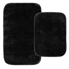 Find ideas and inspiration for bathroom rugs to add to your own home. Garland Rug Traditional Black 2 Piece Washable Bathroom Rug Set Ba010w2p04j9 The Home Depot