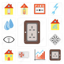 Set Of 13 Simple Editable Icons Such As Plug Chart Air Conditioner