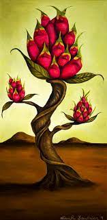 Mix distilled water with white latex paint. Dragon Fruit Tree 1 Painting By Leah Saulnier The Painting Maniac