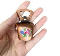 Custom Multifunctional Japan Switzerland Souvenir Magnetic Fridge Bell  Chime Metal Brass Ring Bell Fridge Magnet Bottle Opener