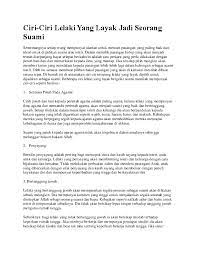 Disiplin ditanamkan mulai sejak anak kecil. Doc Ciri Ciri Lelaki Layak Di Pilih Untuk Di Jadi Suami Nik Raihan Abd Rahman Academia Edu