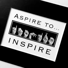 Black And White Sign Language Asl Aspire To Inspire American Sign Language Letters Black Etsy Sign Language Letters Sign Language Gifts Sign Language Phrases
