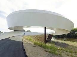 active pedestrian bridge round building bridge design