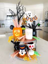 Holiday Tiered Tray Displays Disney Style Disney Halloween Decorations Disney Decor Easy Halloween Decorations