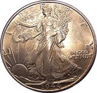 1944 S Walking Liberty Half Dollar Value Cointrackers