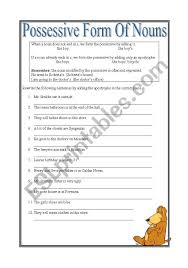 possessive form of nouns esl worksheet by johnbrasil