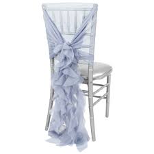1 Set Of Soft Curly Willow Ruffles Chair Sash Cap Dusty Blue In 2020 Chair Sash Curly Willow Chair Sashes