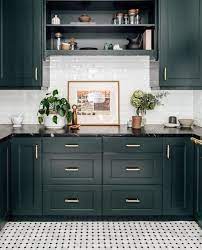 I Like The Whole Look I Like The Tile But Would Like It To Be Stacked Differently In 2021 Dark Green Kitchen Green Kitchen Cabinets Green Kitchen