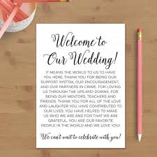 Include a welcome letter with a link to your wedding website where they'll be able to find all key information, like an event timeline, important locations and phone numbers for a wedding contact in case they have questions. Wedding Quotes Printable Wedding Welcome Letter Instant By Alltherageprintables Wedding Lande Leading Wedding Magazine Ideas Inspirations The Hottest New Wedding Trends
