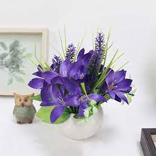 Artificial Potted Flowers Plants Small Flower Vase Fake Potted Plant Decor Home Garden Decoration Accessories Silk Diy Bonsai Artificial Dried Flowers Aliexpress