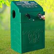 With a locked bag dispenser. Dogipot 10 Gal Rectangular Pet Waste Station Plastic Green 3vln4 1005 2 Grainger