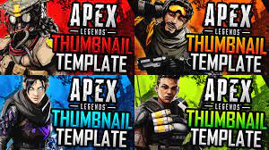 Apex Legends Youtube Thumbnail Template Pack 1 Photoshop Template Youtube Thumbnail Youtube Thumbnail Template Youtube Design